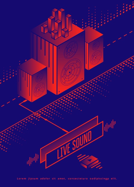 Design del poster di concerti dal vivo.