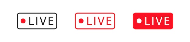 Live stream button in flat style Vector illustration isolated technology design