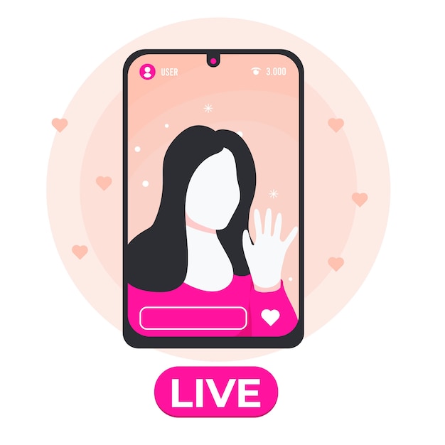 Vector live stream concept illustrated