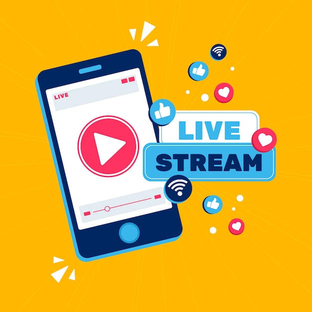 Vector live stream concept