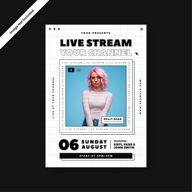 Vector live stream event flyer