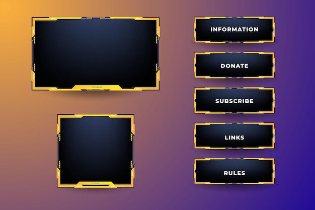 live stream  gameing  panel,Dark theme gaming video template with game screen, live chat and webcam