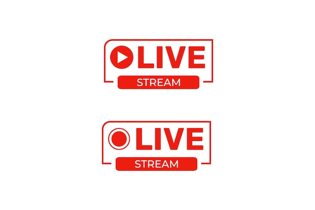 Live stream icon set design Premium Vector