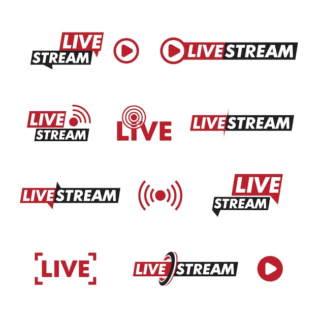 Vector live stream logo ontwerp vector illustratie