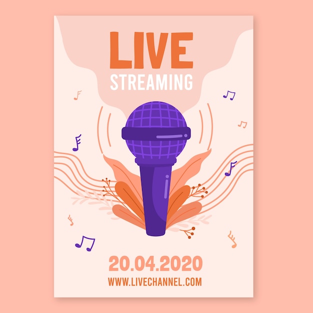 Live stream muziek concert posterontwerp