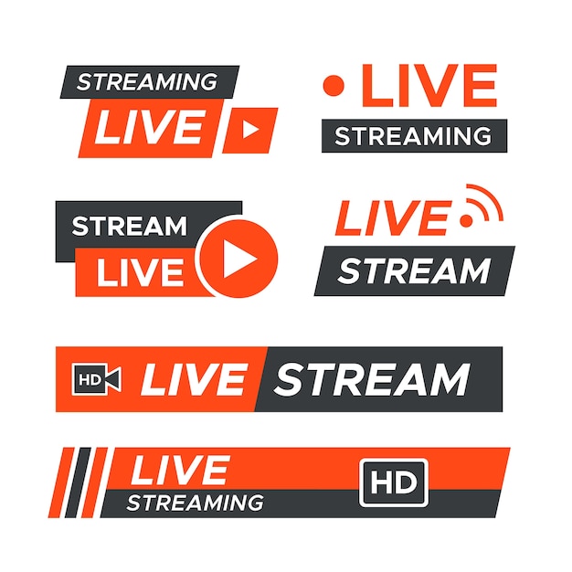 Vector live stream news banners theme