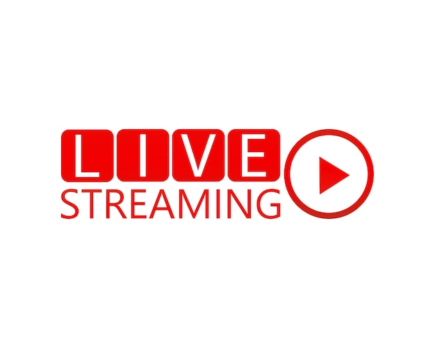 Live stream sign emblem logo isolated on a white background Vector Illustration