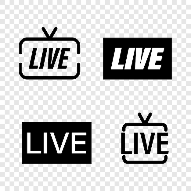 Live stream sign vector icon. Live stream button. Recording the video. Airing online.