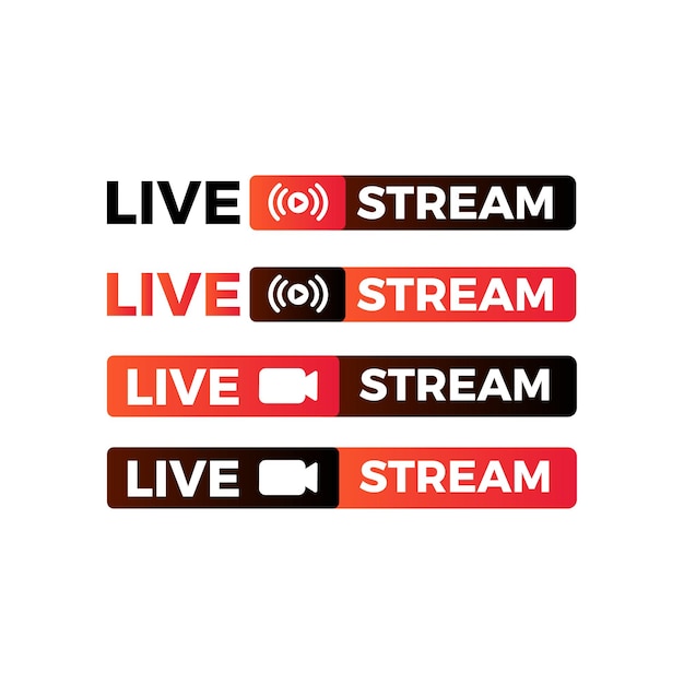 Vector live stream stickers badge collection