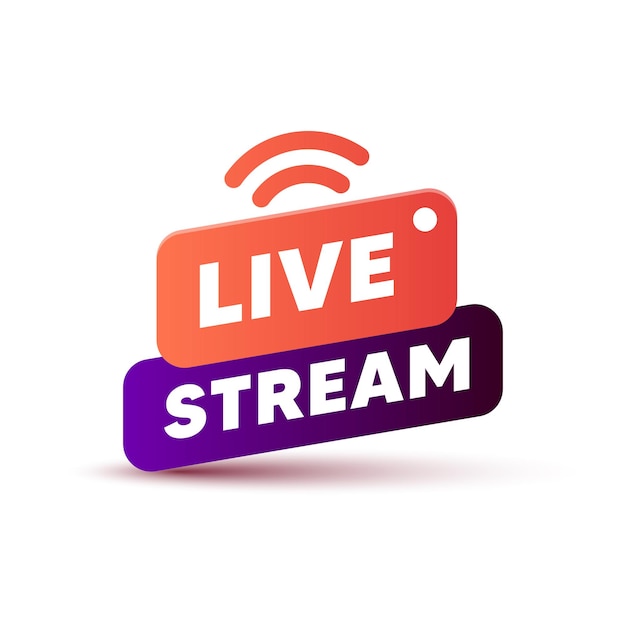 Live stream-symboolpictogram met smartphone embleem voor het uitzenden van online tv-sportnieuws en radiostreaming sjabloon voor shows, films en live optredens