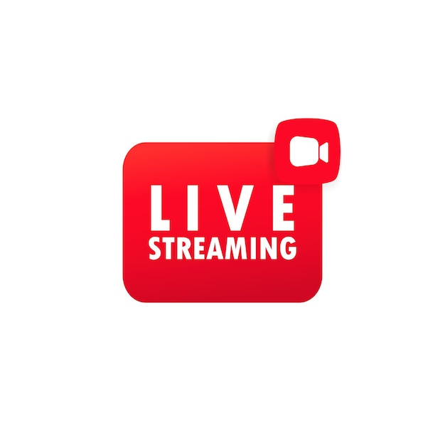 Live stream web button. Blogging. Live video. Streaming. Social media concept. Vector on isolated white background. EPS 10.