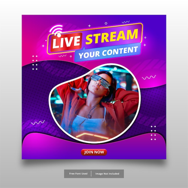 live streaming banner design social media post template