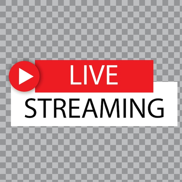 Live streaming Button icon emblem label Vector illustration Stock image