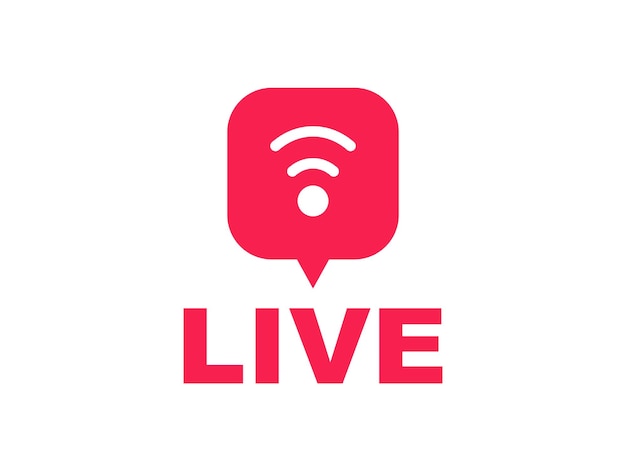 Live streaming button. Live stream icon. Live broadcasting button and symbol. Online stream icon.