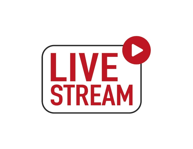 Live streaming icon Button for broadcasting livestream or online stream Template for tv