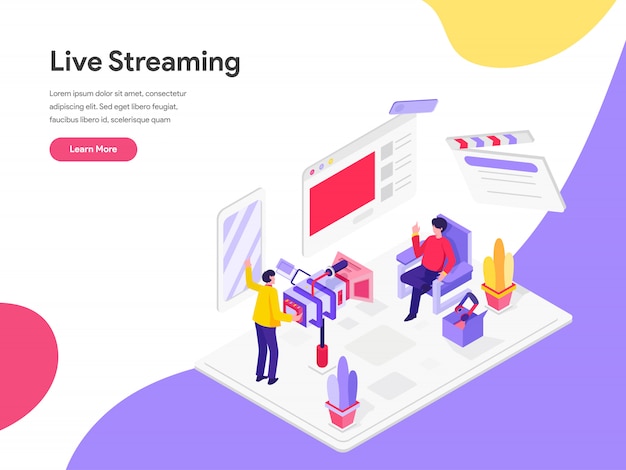 Live streaming isometric illustration concept