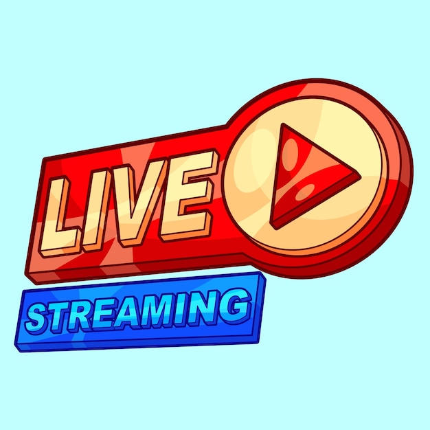 Live streaming logo in isometric style vector design