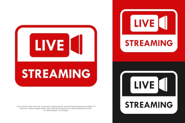 Live streaming logo sjabloon illustratie