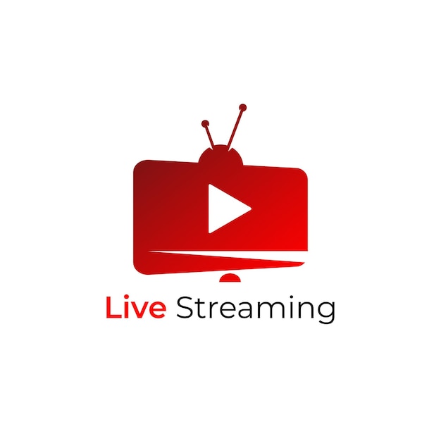 Live streaming logo template design vector