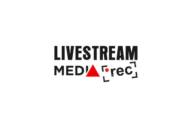 Simbolo dell'icona multimediale di trasmissione in diretta streaming media logo design