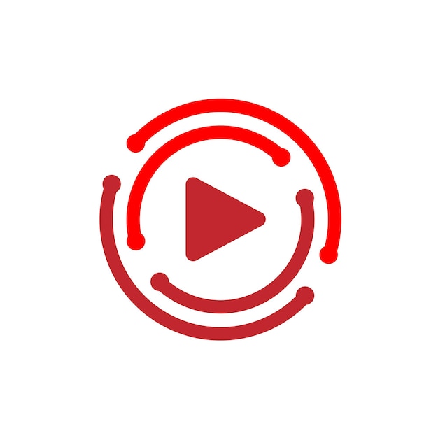 Live streaming media video tv online red news play logo design symbol