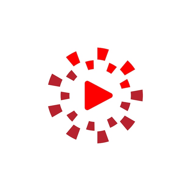 ライブストリーミングメディアビデオテレビオンラインレッドニュースプレイロゴデザインシンボル