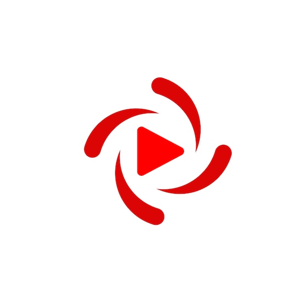 Live streaming media video tv online red news play logo design symbol