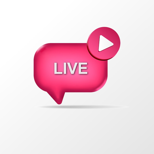 Live streaming Social media minimaal pictogram 3D-rendering