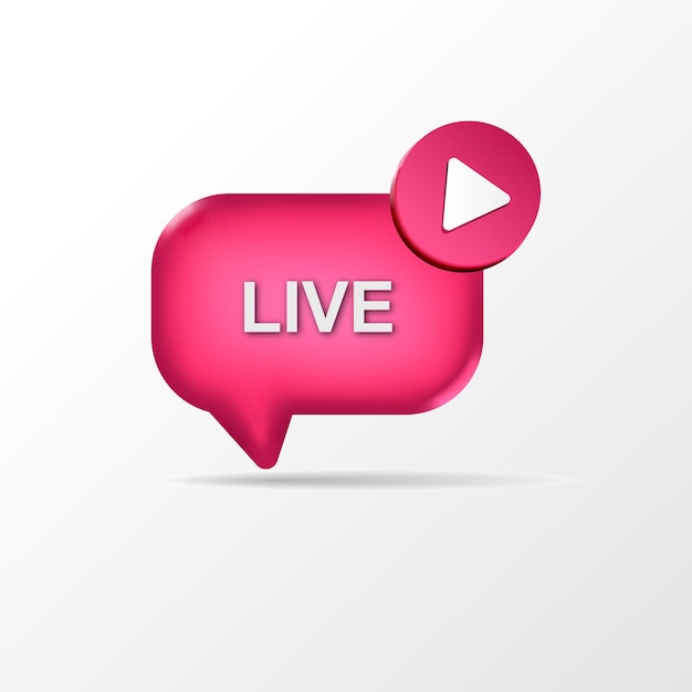 Live streaming Social media minimal icon 3d rendering