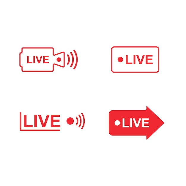 Live streaming vector icon sign design template