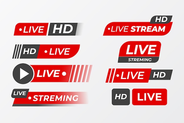 Raccolta di banner di notizie in streaming live