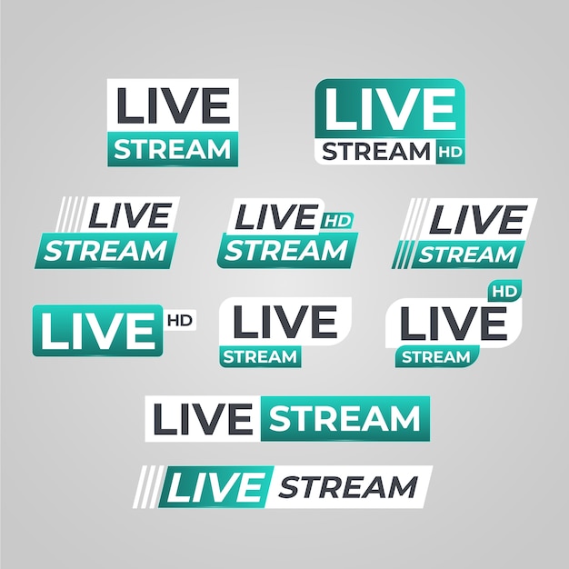 Vector live streams news banners style