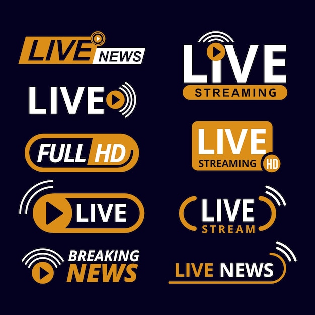 Vector live streams news banners theme