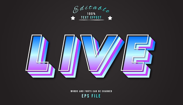 Live text effect editable