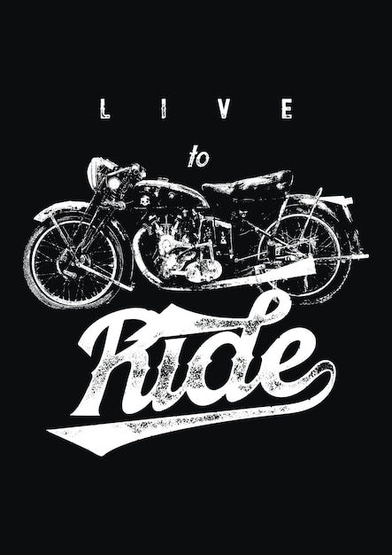 Live to Ride oude vintage motorfiets