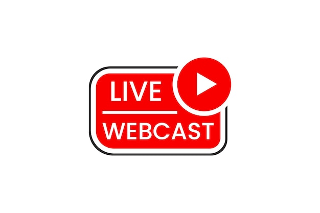 Vector live webcast with play button