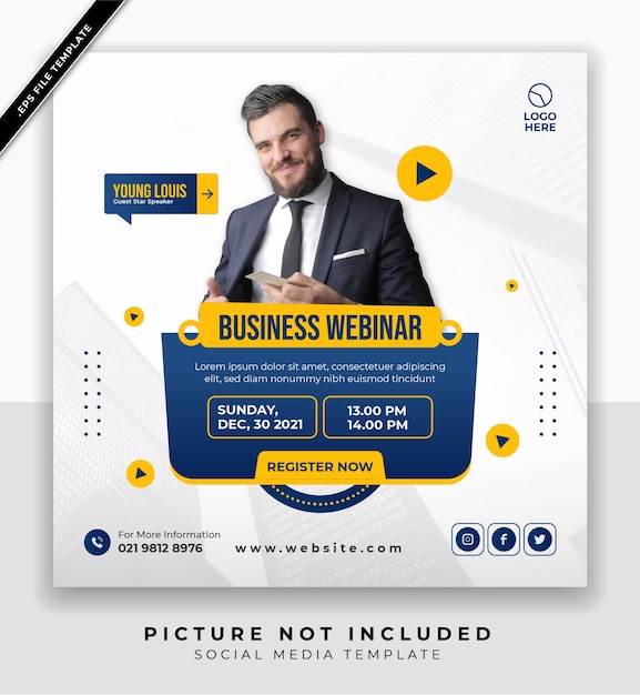 Live webinar business marketing social media and instagram banner post template design