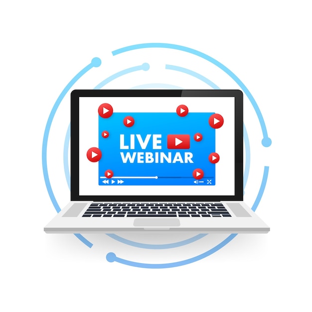 Live Webinar Button icon Vector stock illustration