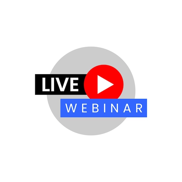 Live Webinar Button. Social Media Webinar. Vector illustration