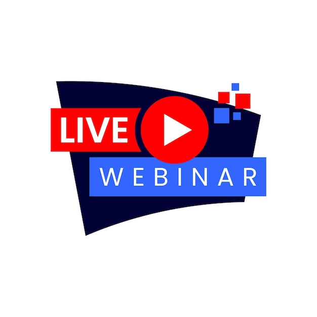 Live Webinar Button. Social Media Webinar. Vector illustration