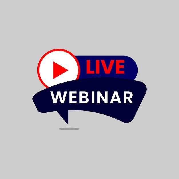 Live Webinar Button. Social Media Webinar. Vector illustration