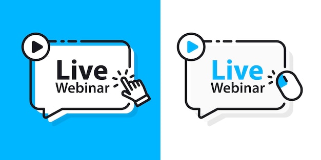 ライブ ウェビナー ボタン ビデオ インターネット会議アイコン インターネット教育 オンライン会議 ソーシャル メディアのウェビナー ライブ ビデオ ストリーミング放送 仮想リソース ビデオ通話リモート作業の概念