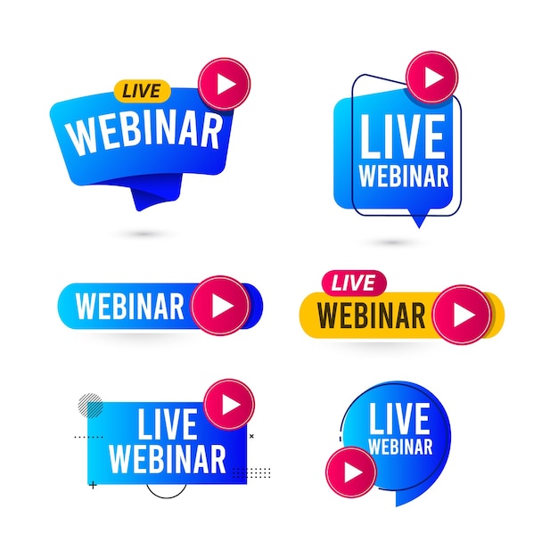 Vector live webinar design template.