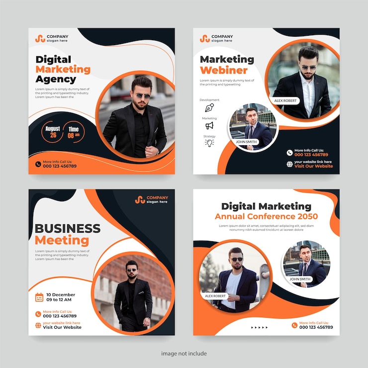 Vector live webinar en corporate social media post sjabloon