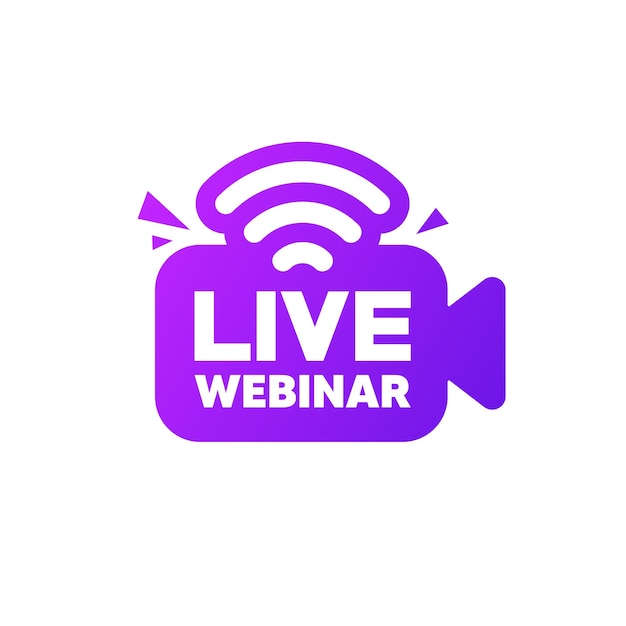 Live Webinar icon banner Video broadcasting