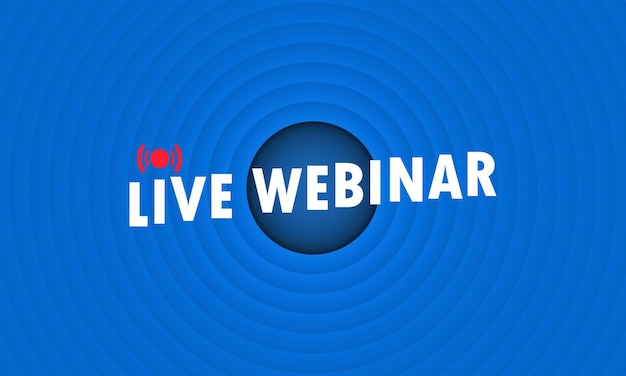 Vector live webinar illustratie of social media webinar