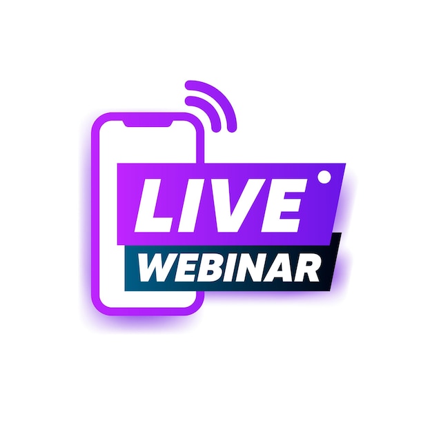 Live Webinar streaming icon and video broadcasting
