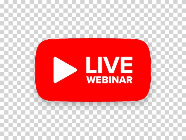 Vector live webinar vector button on transparent background