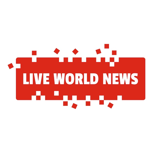 Live wereldnieuwspictogram Vlakke afbeelding van live wereldnieuws vectorpictogram voor web