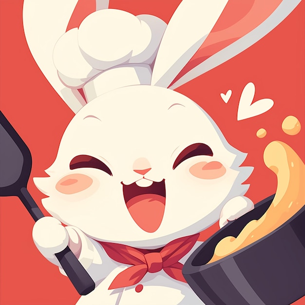 Vector a lively rabbit chef cartoon style